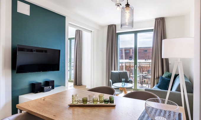 Wismar Apartment | Premier Apartment with Balcony and Sauna in Harbor Location