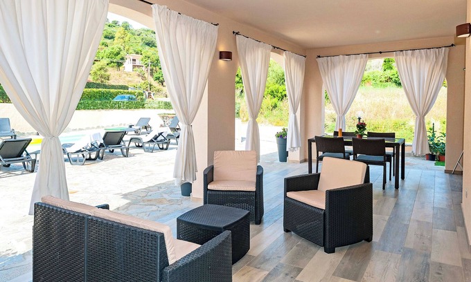 San Teodoro House | Cozy Molarotto Rooms with Kitchenette and Pool Access