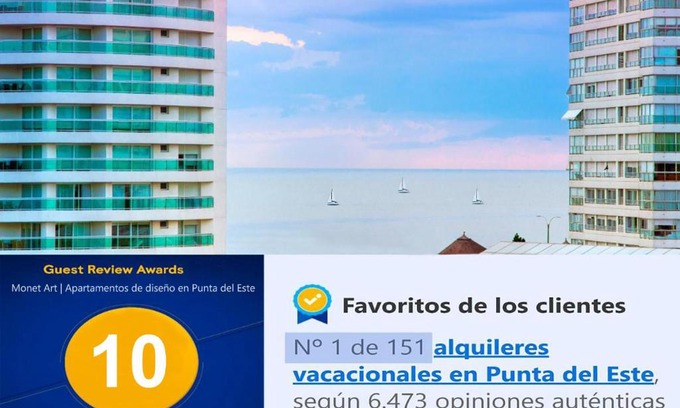 Punta del Este Apartment | Elegant Monet Art: Design Apartments with Ocean Views