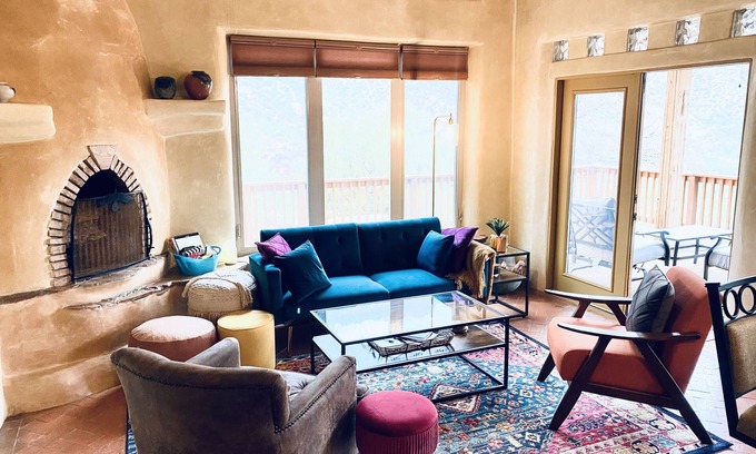 Jemez Springs House | Pet-Friendly Mountain Adobe Home with Spa in Jemez Springs