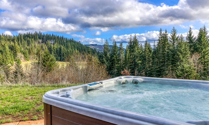 White Salmon House | Pet-Friendly Mountain Cabin with Hot Tub & Mt. Hood View