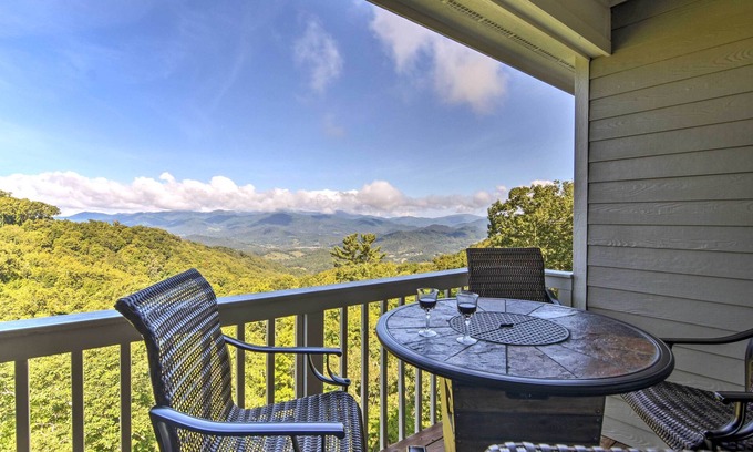 Mountain Air Condo | Scenic Mountaintop Retreat with Spa, Near Asheville!