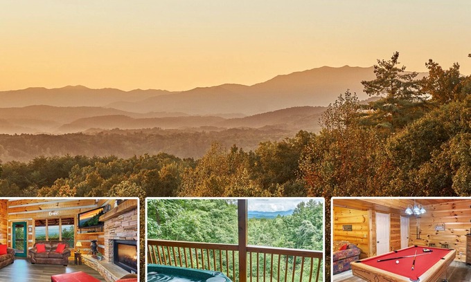 Pigeon Forge Cabin | Stunning Mountain Views with Hot Tub & Game Room Access