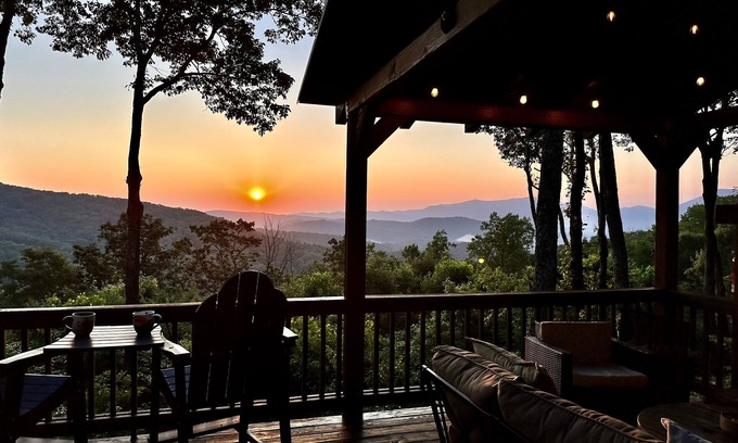 Ellijay Cabin | Scenic Mountain Retreat with Hot Tub & Outdoor Fireplaces
