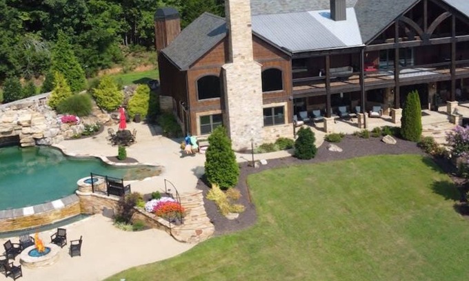 Cleveland House | Mountainside Manor: Relax by the Custom Pool & Movie Theater