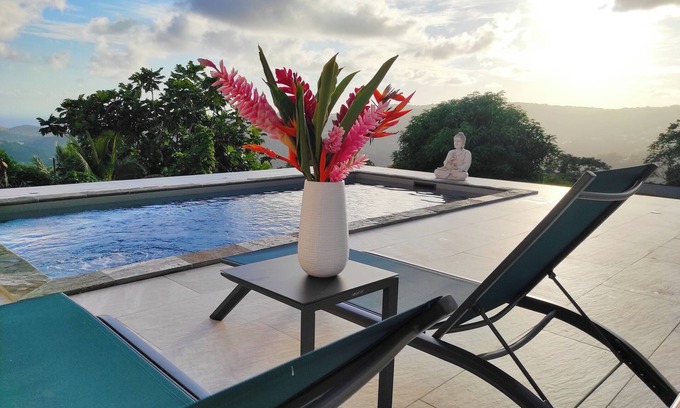 Riviere-Pilote Apartment | Stunning TI COIN SOLEY T2 with Ocean View & Pool Access