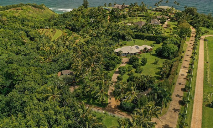 Kilauea House | Stylish Oceanfront Estate with Two Hot Tubs & Pool