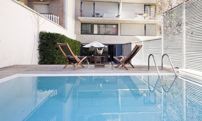 Sant Gervasi Apartment | Discover Barcelona: Private Pool & Garden Retreat