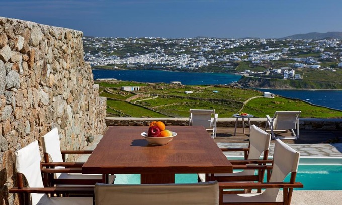 Ornos Villa | Oceanfront Nalu Villa: 4-Star Stay with Pool & Views