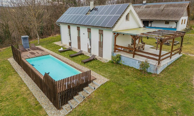 Gornji Petrovci Ski Chalet | Pet-Friendly Natural Chalet Velbana with Pool & Spa in Slovenia