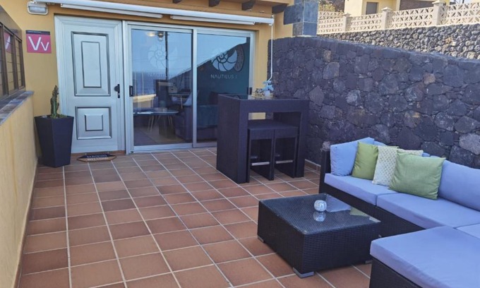 La Caleta Apartment | Oceanfront Nautilus I: Terrace with Breathtaking Sea Views