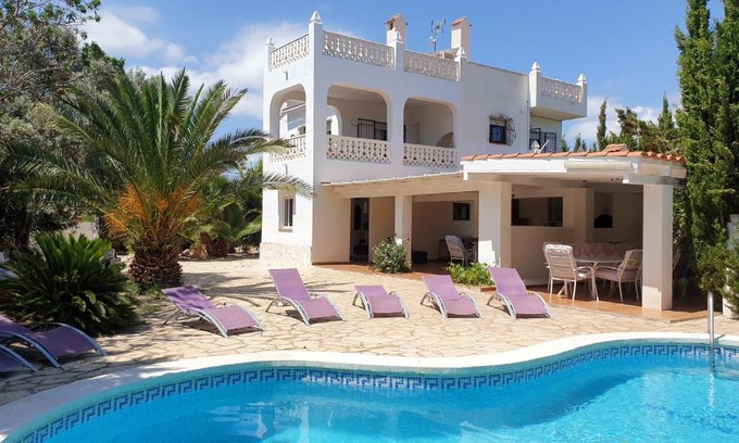 Les Tres Cales Villa | Beachfront Oasis with Pool, Hot Tub & 8 Bedrooms for Groups