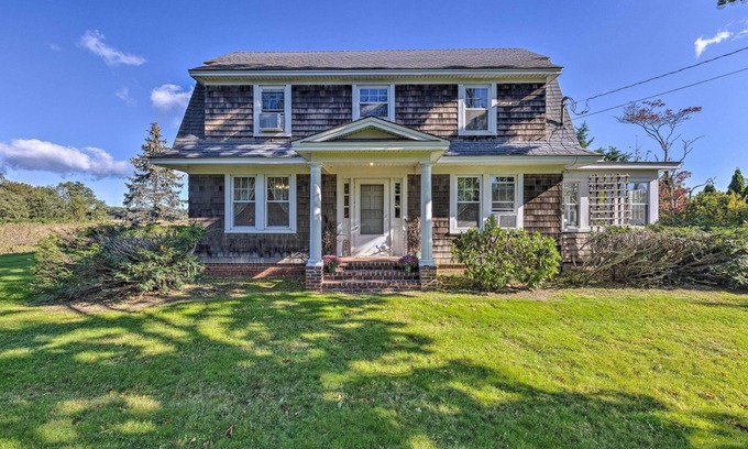 Cutchogue House | Historic North Fork Farmhouse Steps from Wineries & Spa