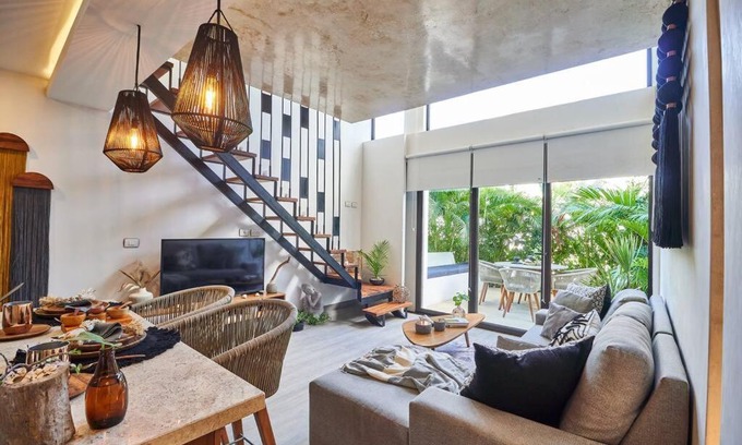Tulum Apartment | Tranquil 1BR BohoGem in Tulum with Pool & Kids Welcome
