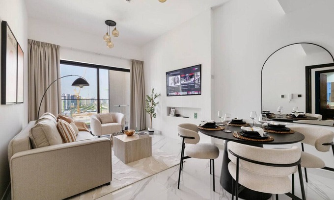 Al Barsha Apartment | New 1BR with Full Balcony, Gym, Pool & Sauna
