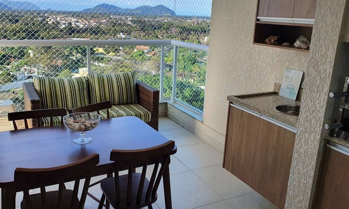 Jardim Centenario Apartment | Stylish New Apartment with Gourmet Balcony and Ocean View
