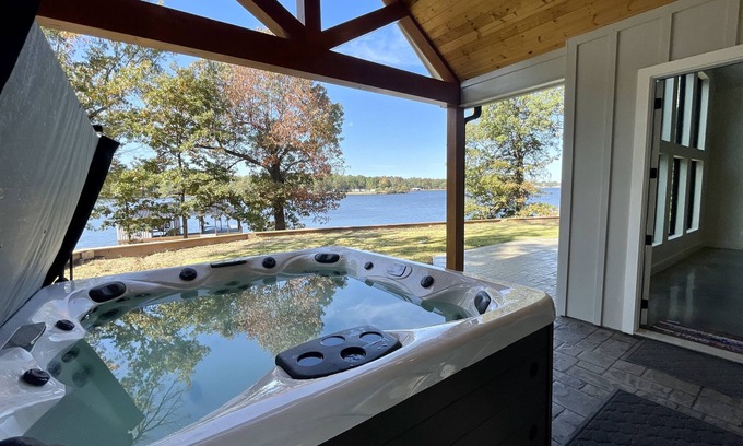 Dogwood House | New Build Cabin at Lake Bob Sandlin with Hot Tub & Dock