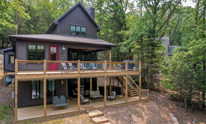 Swanton House | Lakefront Retreat with Private Dock, Fire Pit & Hot Tub
