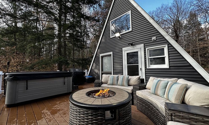 Tamworth Cabin | Discover a Cozy A-Frame Retreat in the Woods with Hot Tub