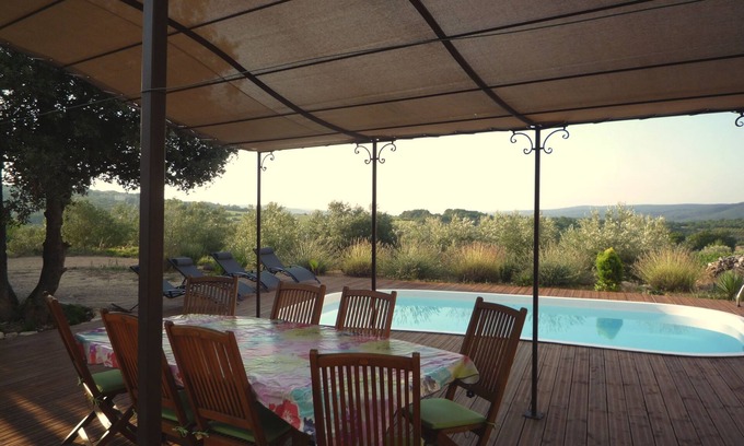 Orgnac-l'Aven Cottage | Eco-Friendly Vineyard Farmhouse in South Ardèche with Pool
