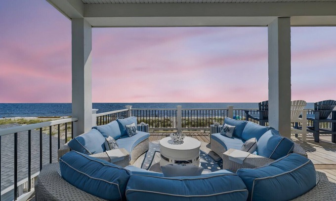 Long Beach House | New Home Ocean Front, Elevator, New Swim Spa, Outdoor Amphitheatre, Pickle Ball, Splash Pad, Publix