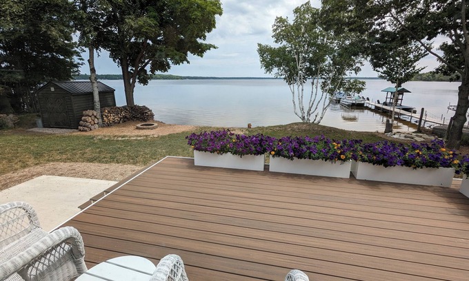 Carp Lake Cottage | Renovated Lakeside Cottage with Private Beach & Ocean View