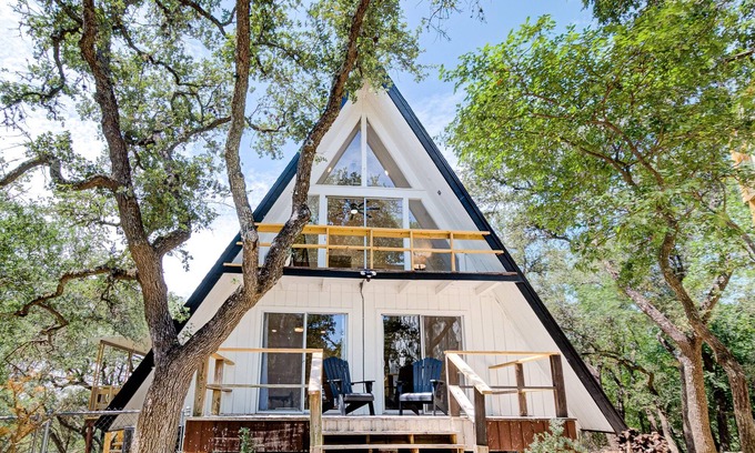 Spring Branch House | Stunning Secluded A-frame at Canyon Lake with Game House
