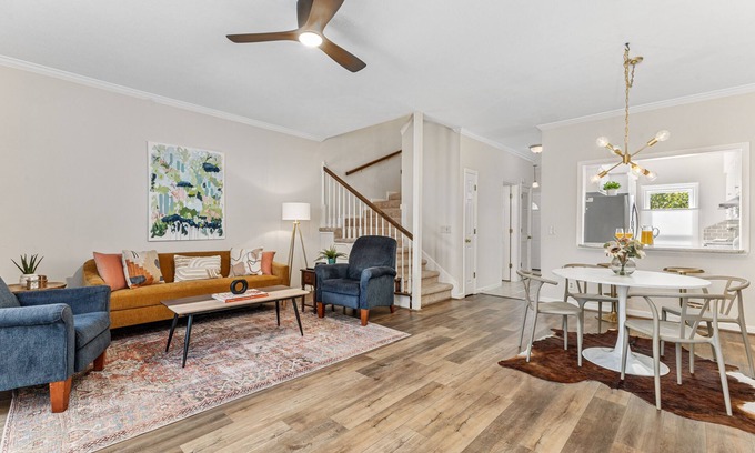 Columbus House | Trendy Midtown Vibes Townhouse with Fenced Yard & Breakfast