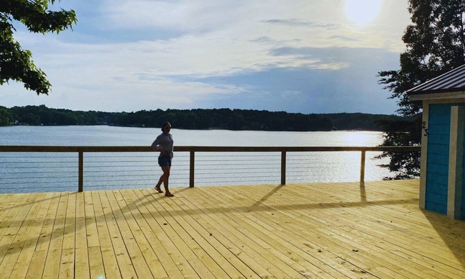 Steele Creek Cabin | Inviting Waterfront Cabin with Large Sundeck & Breakfast