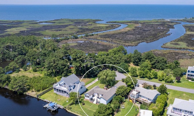 Kitty Hawk House | Waterfront Retreat: Pet-Friendly with New Dock & Ocean Views