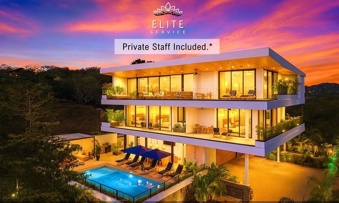 Playa Grande House | Newly Built Villa with Stunning 360° Ocean & Mountain Views, Two Pools, Elevator & near the Beach