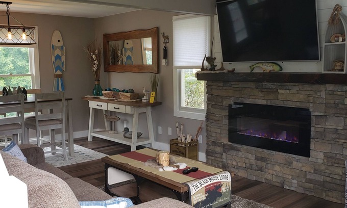 The Galena Territory House | Gorgeous Retreat with Seasonal Waterfall View & Pet-Friendly