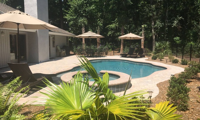American Beach House | Renovated Home with Pool & Golf Cart Near Beach Resort