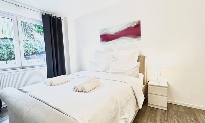 Suedviertel Condo | Prime 2-Bedroom Retreat Steps from Main Station, Rated 10/10