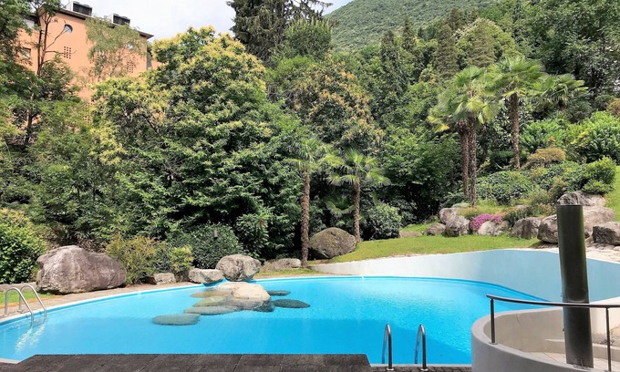 Minusio Apartment | Relaxing 4.5 Room Apartment with Pool and Garden Oasis