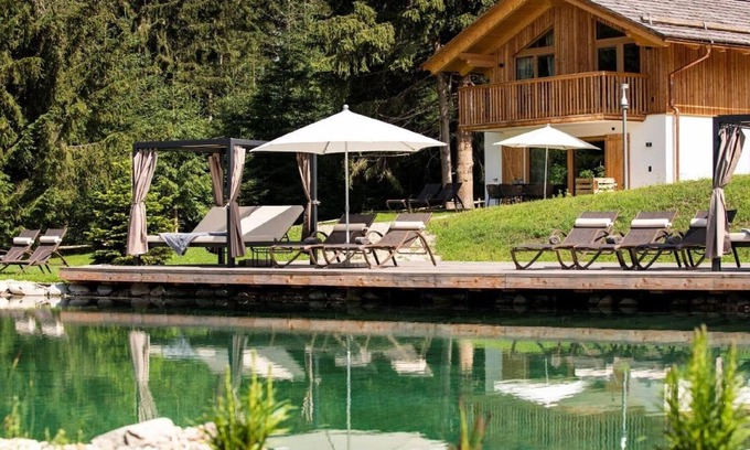 Tamsweg Ski Chalet | Charming Wölting Chalet with Natural Swimming Pond & Spa