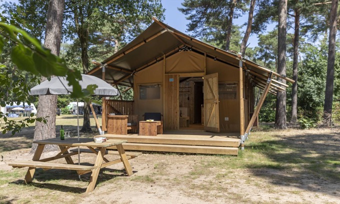 Municipality of Geldrop-Mierlo House | Cozy Safari Tent with Kitchen Near Helmond's Nature