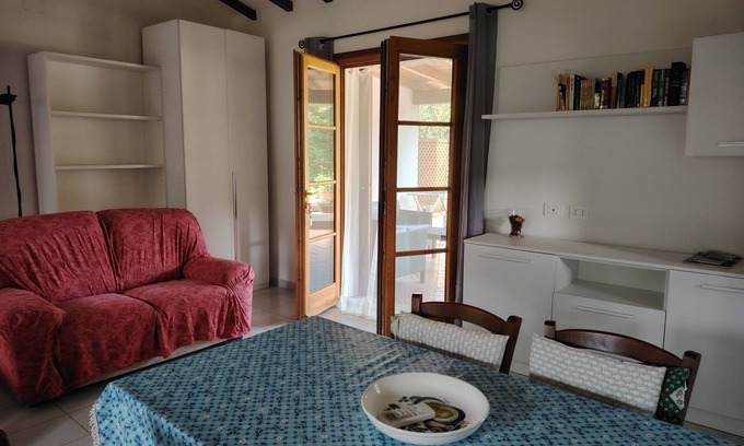 Campo nell'Elba Apartment | Charming Studio with Garden and Ocean View on Elba Island