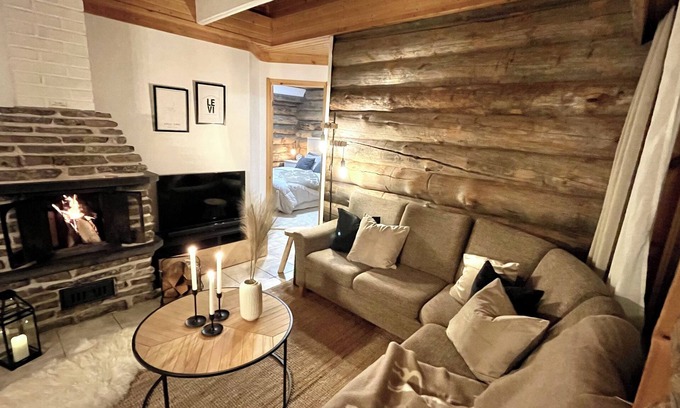 Sirkka Apartment | Nilimukka — a cozy log apartment just a short walk from Levi's center.