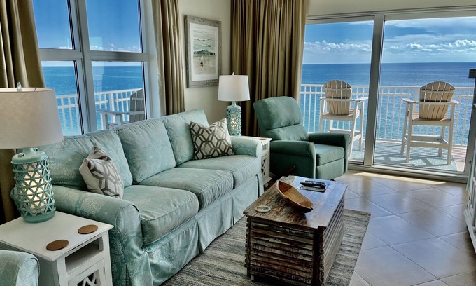 Gulf Shores Condo | Beachfront E Corner Unit with Wrap Around Balcony & Spa
