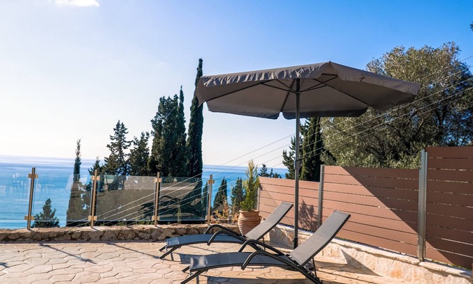 Corfu House | Elegant Noir Luxury Suite with Ocean View and Private Pool