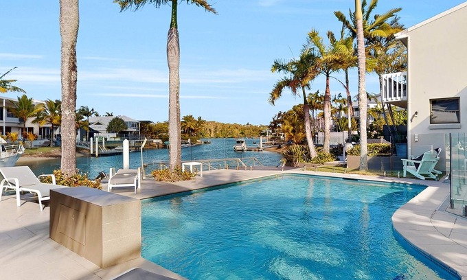 Noosa Heads Apartment | Enchanting Noosa Sound: Waterfront Oasis with Pool & Views