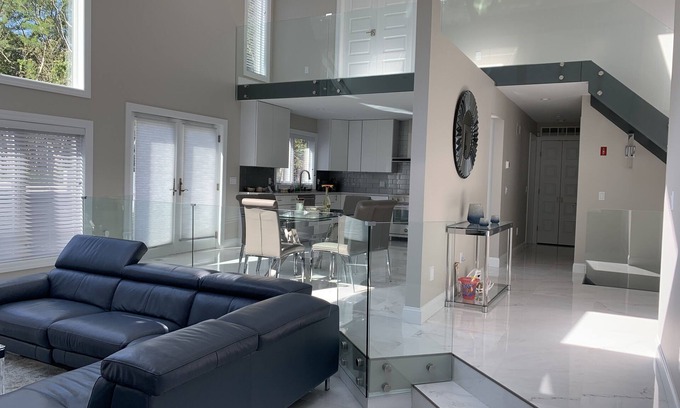 Cutchogue House | Modern Retreat: Heated Pool & Steps to the Beach