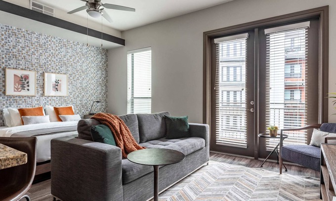 North Burnet Apartment | Oasis at the Domain | Premium Studio with Pool in Austin