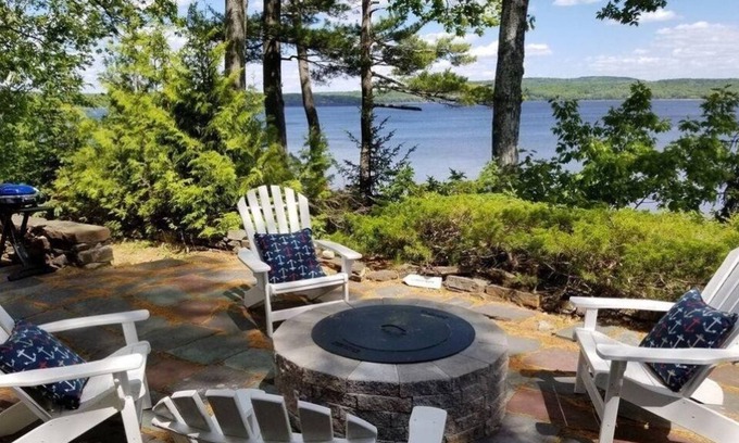Stockton Springs Cabin | Ocean front Early 20th Century Knotty pine Cabin on scenic Penobscot Bay
