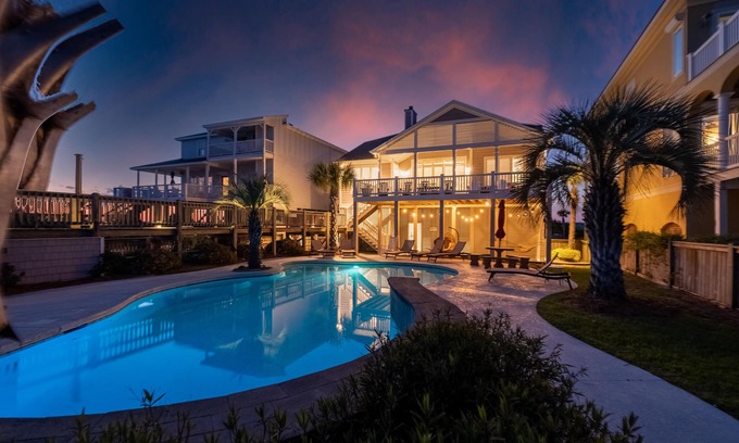 Sunset Beach House | Ocean Isle Beach: Oceanfront Retreat with Pool & Spa