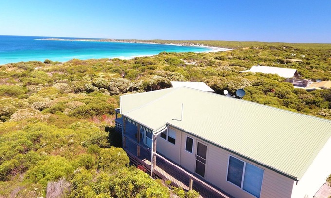 Newland House | Idyllic Ocean View Escape Steps from Vivonne Bay Beach