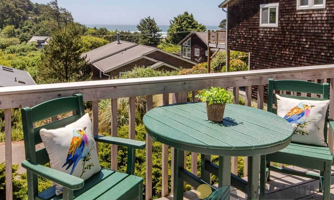 Neahkahnie Beach Condo | Ocean View! Private apartment, allergen free, less than 2 blocks to the beach.