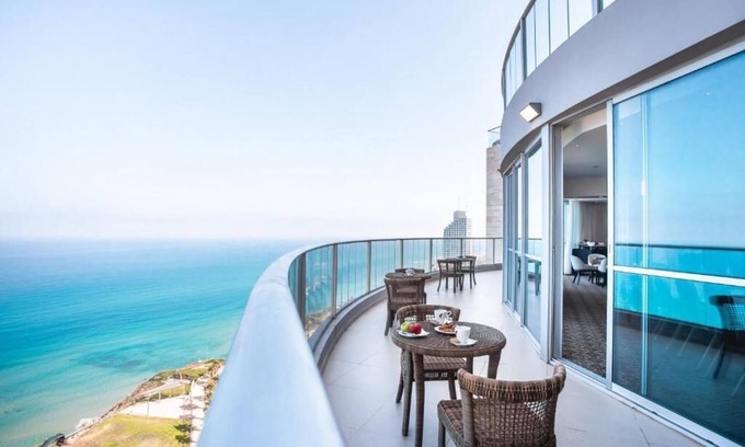 Netanya Apartment | Ocean View Suite with Pool and Family-Friendly Vibes