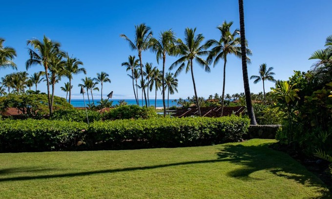 Kaupulehu Condo | Ocean View Retreat Near Hualalai Resort with Golf Cart Access